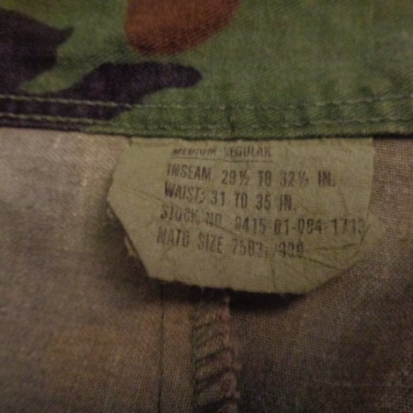 US Army Military Woodland Camo ACU Cargo Pants Medium Regular Waist 31-35" - Picture 5 of 11